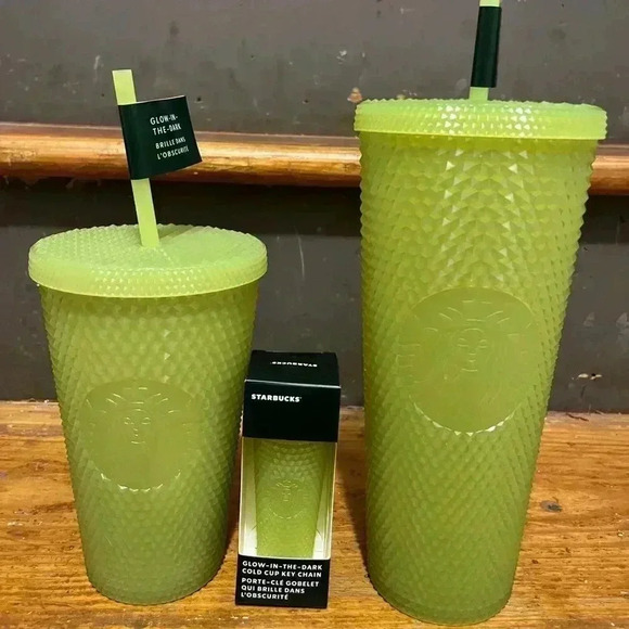 Starbucks Glow in the Dark Studded Tumbler Set & Target Exclusive Keychain - Picture 1 of 2